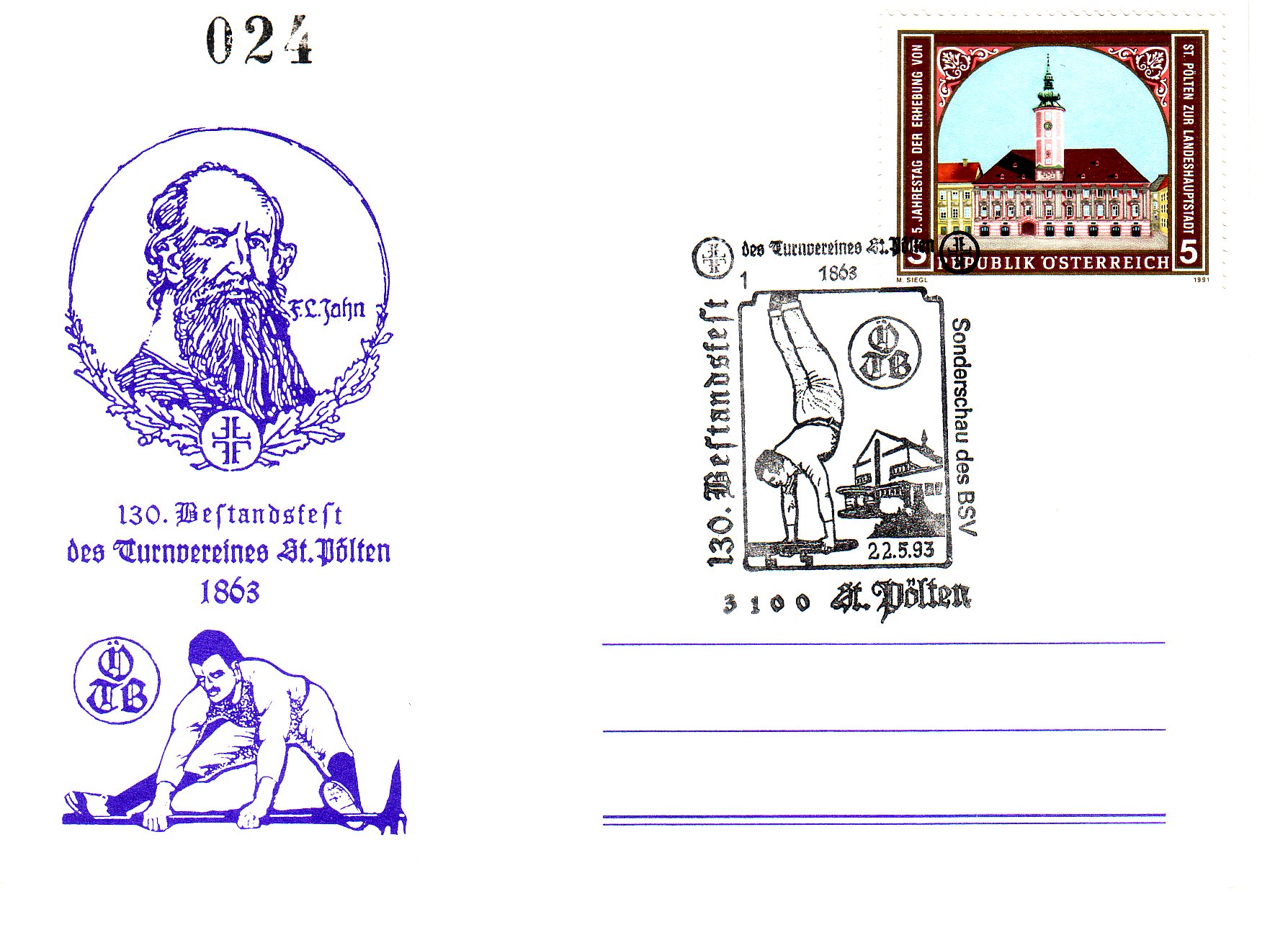 1993 1.-EUR 130Jahre oeTB Karte