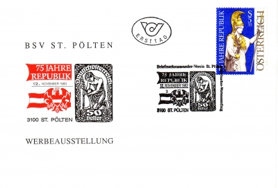 1993 FDC 1.-EUR 75 Jahre Republik