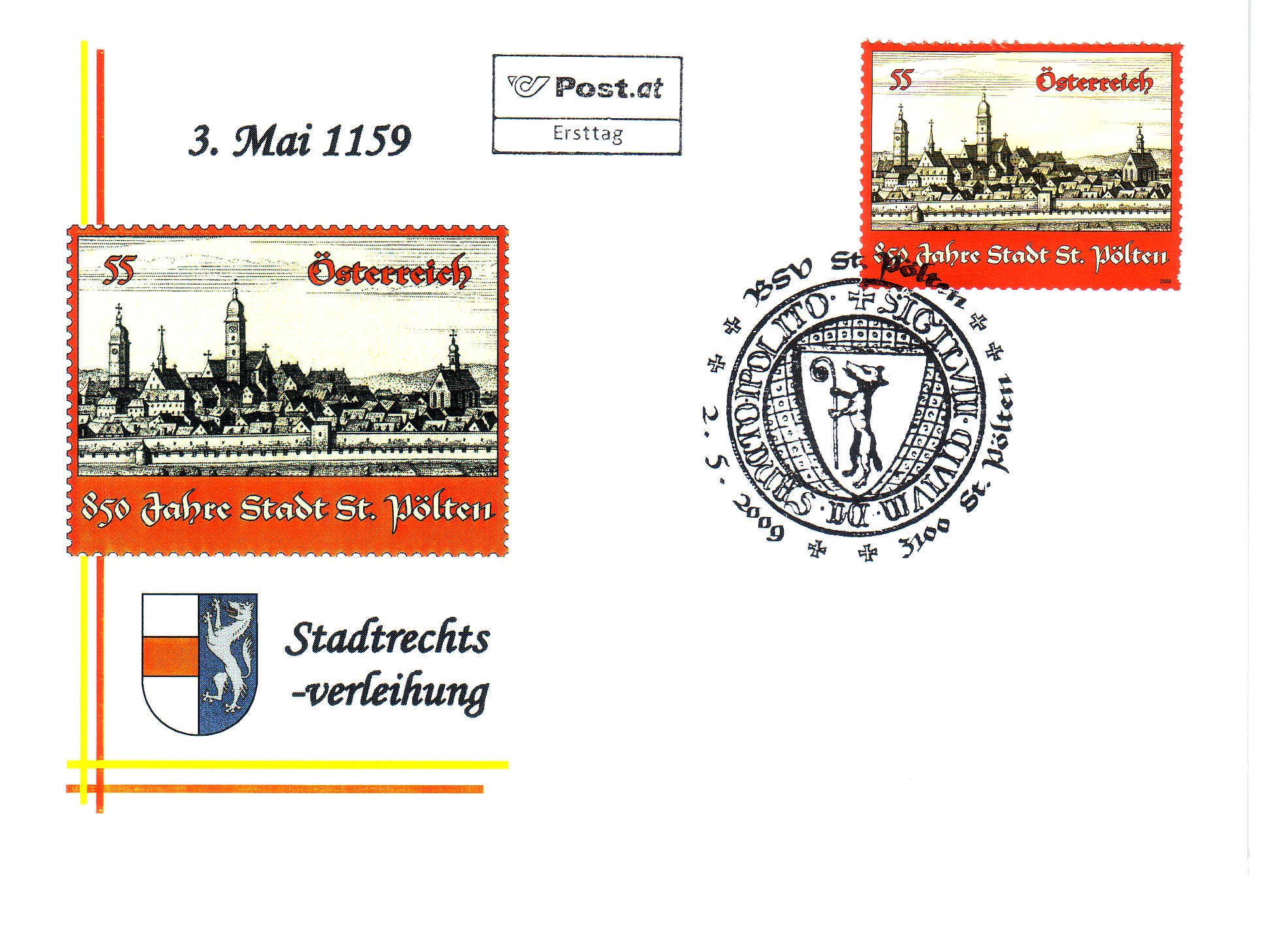 2009 2.-EUR 850 Jahre Stadtrecht FDC