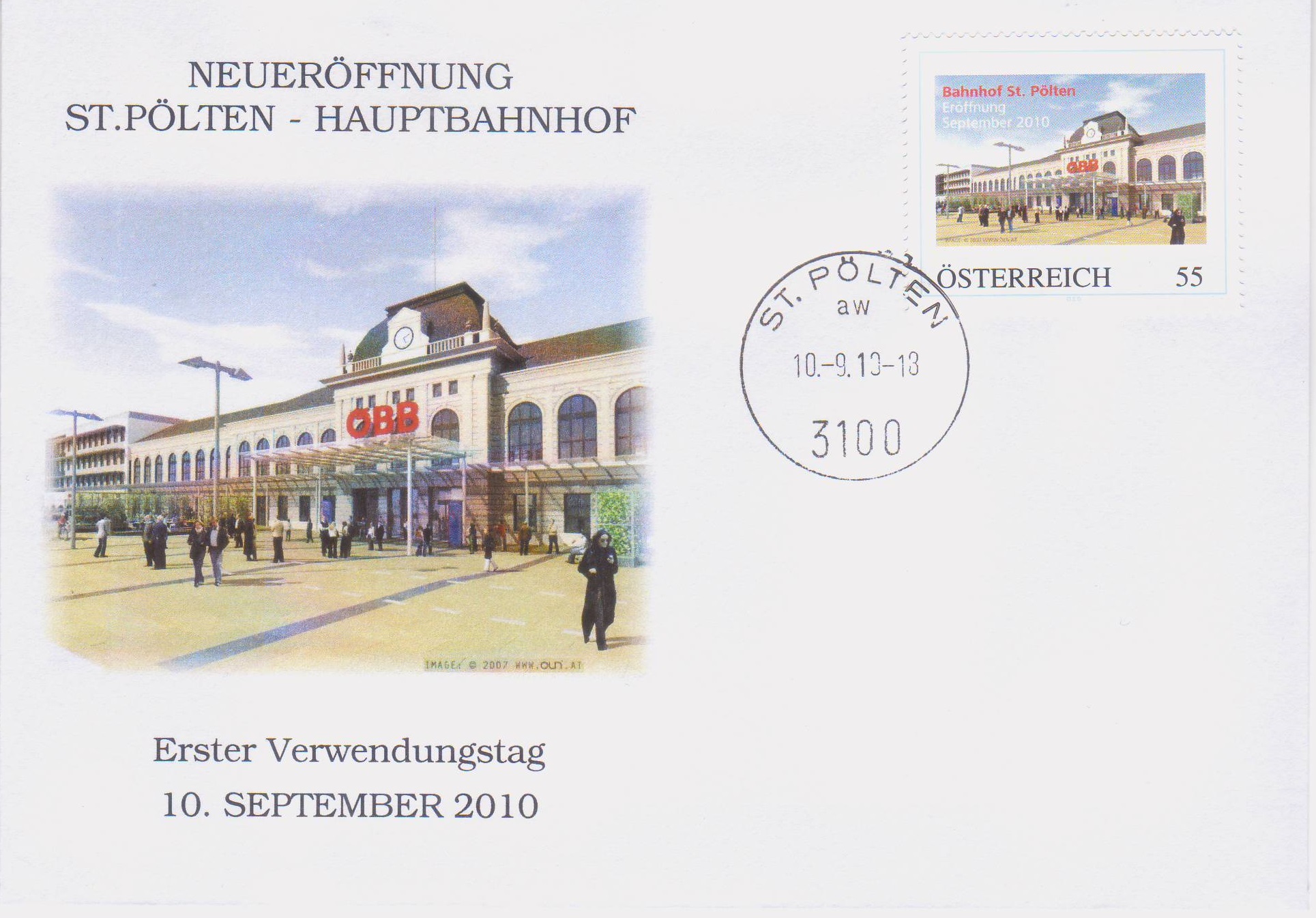 2010 3,50EUR Neueroeffnung Bahnhof